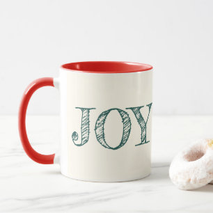 Joy Custom Colour Mug Christmas Holiday Gift Mug