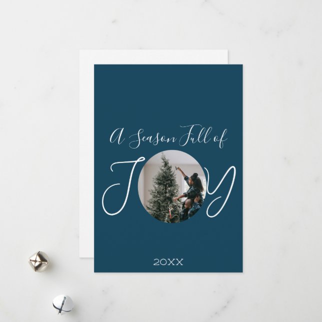 Joy Custom Holiday Christmas Card (Front/Back In Situ)