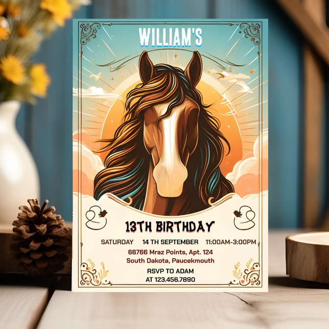 joy cute horse my little pony first 13th birthday invitation (Creator Uploaded)