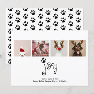 Joy Dog Christmas 4 Photo Card