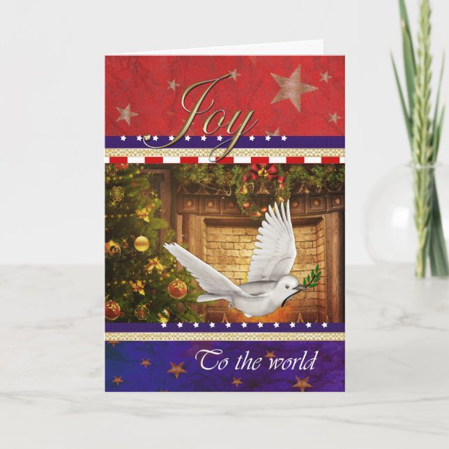Joy Dove USA Patriotic Christmas Card (Front)