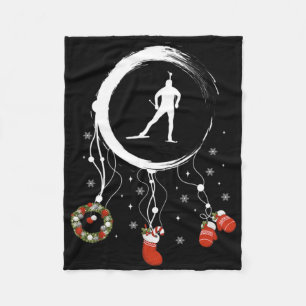 Joy Dreamcatcher Ski Vacation Merry Christmas Biat Fleece Blanket