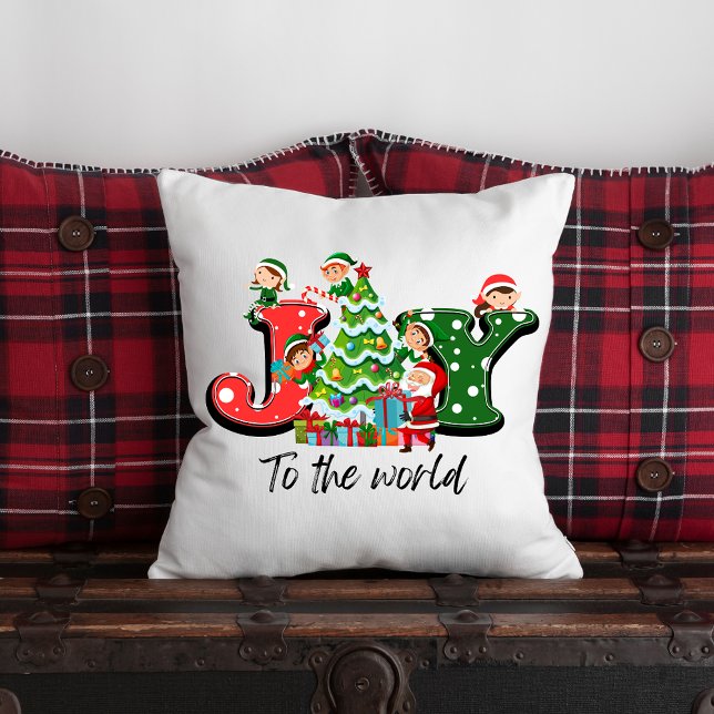 Joy Elves  Christmas Tree Customisable  Cushion (Creator Uploaded)
