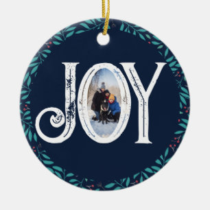 Joy Family Photo Christmas Ceramic Tree Decoration