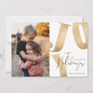 Joy Family Photo Happy Holidays Christmas Holiday Card