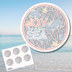 Joy Finds Me By The Sea – Boho Beach  Classic Round Sticker