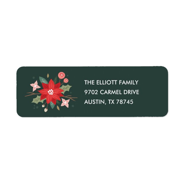 Joy Flourish Address Label - Pine (Front)
