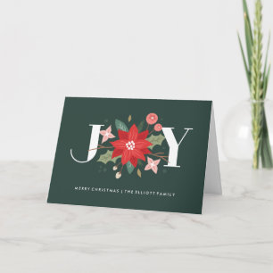 Joy Flourish Greeting Card - Pine