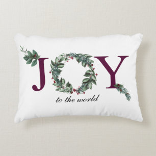 Joy for the holidays decorative cushion