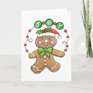 Joy Gingerbread Cookie Holiday Card