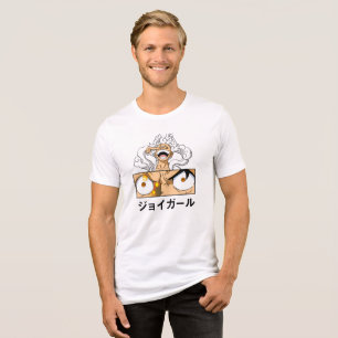 Joy Girl Anime Expression T-Shirt – Japanese Typog Tri-Blend Shirt