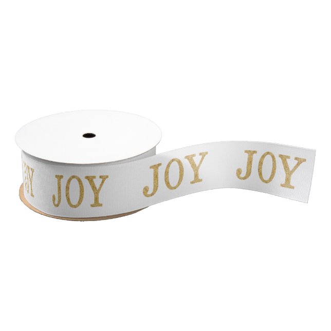 JOY (gold glitter) Grosgrain Ribbon (Spool)