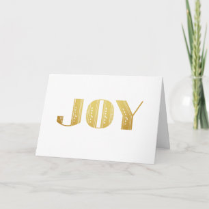 Joy Gold Metallic Art Deco Holiday Greeting Card