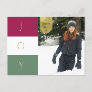 JOY Gold Sparkle Colour block Holiday Photo