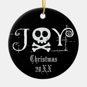 Joy Gothic Christmas Ceramic Tree Decoration