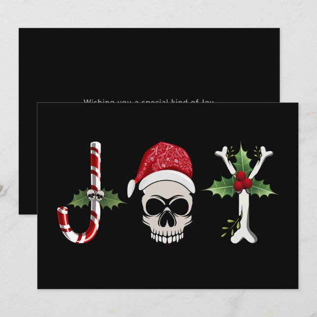 Joy Gothic Christmas Holiday Card (Front/Back)