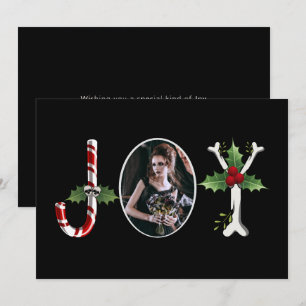 Joy Gothic Christmas One Photo Holiday Card