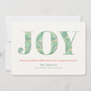JOY Green Foliage Christmas Holiday Card