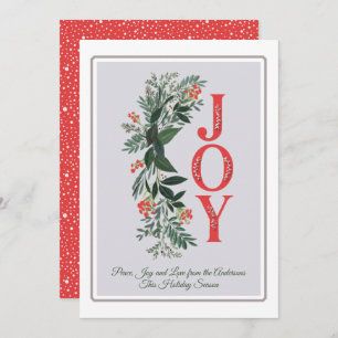 Joy Greenery Classic Grey Frame Peace Love Holiday