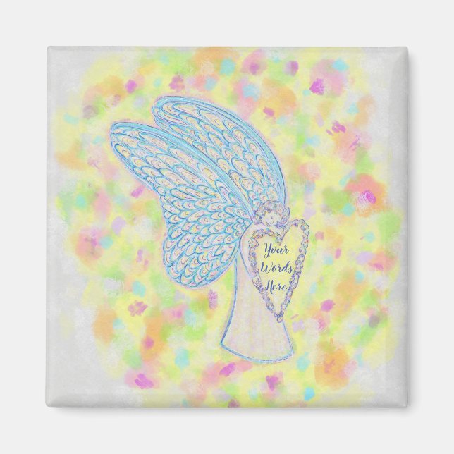 Joy Guardian Angel Art Custom Fridge Magnets (Front)