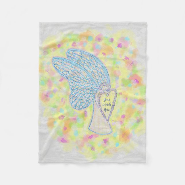 Joy Guardian Angel Custom Fleece Blanket (Front)