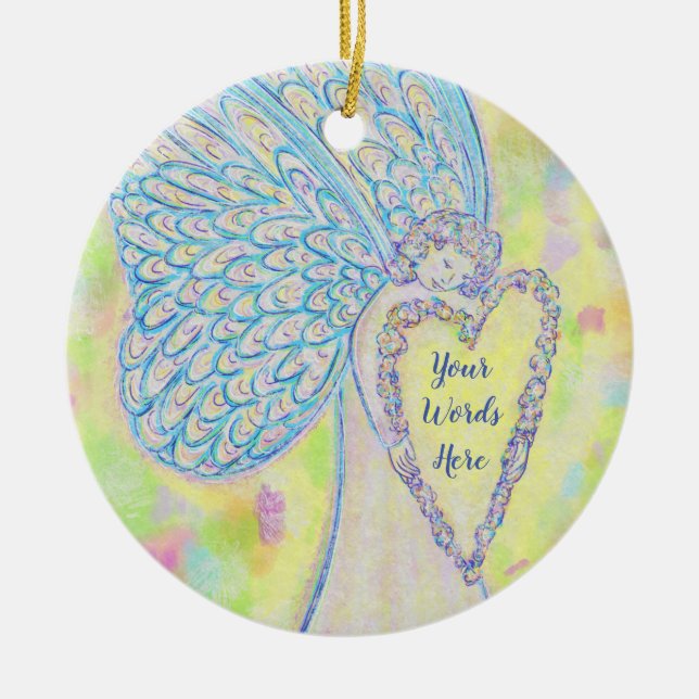 Joy Guardian Angel Custom Holiday Gift Ornaments (Front)