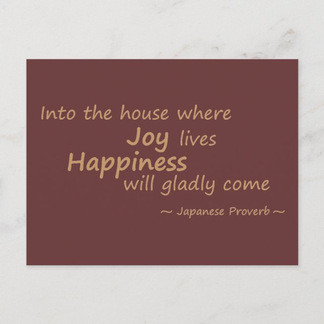 Joy, happiness yellow postcard (Front)