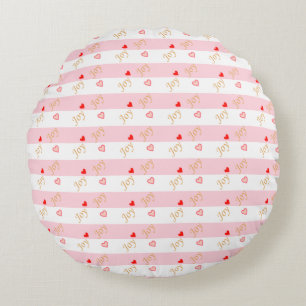 Joy Heart Pattern Round Cushion