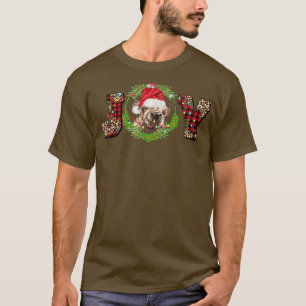 JOY Highland Cow Christmas Western Santa Hat Cow T-Shirt