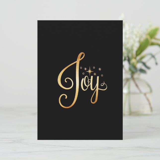 Joy Holiday Black Gold  Personalised Elegant (Standing Front)