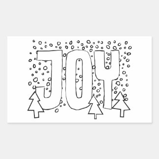 Joy Holiday Colour-It-Yourself Snowy Pine Rectangular Sticker