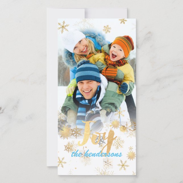Joy Holiday Greetings+Snowflakes+Faux Foil (Front)