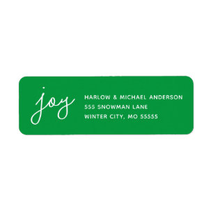Joy Holiday Whimsical Script Green Custom
