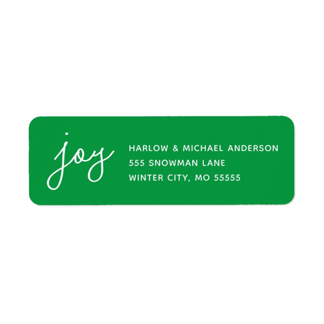 Joy Holiday Whimsical Script Green Custom (Front)
