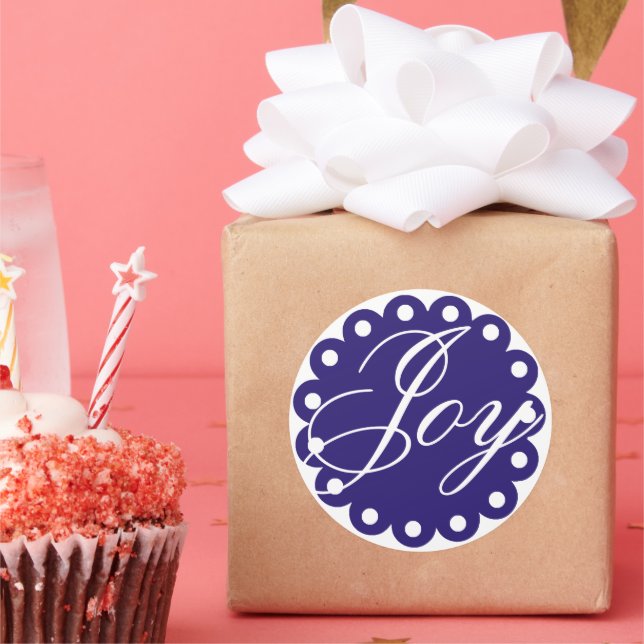 Joy Homemade Christmas Party Holiday Classic Round Sticker (Party)