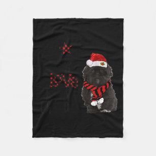 Joy Hope Love Peace Christmas Black Shih Tzus 2020 Fleece Blanket