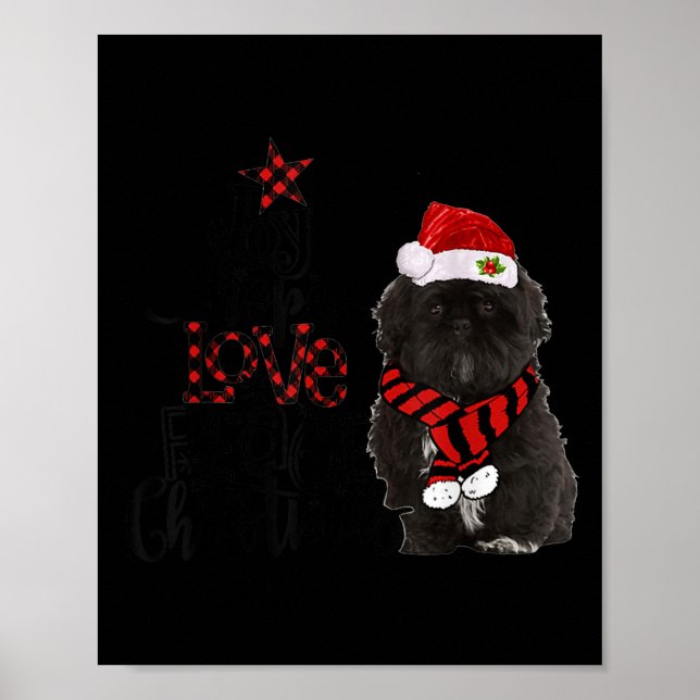 Joy Hope Love Peace Christmas Black Shih Tzus 2020 Poster (Front)