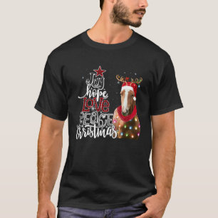 Joy Hope Love Peace Christmas Horse Santa Reideer T-Shirt