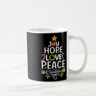 Joy Hope Love Peace Christmas Tree Family Xmas Men Coffee Mug
