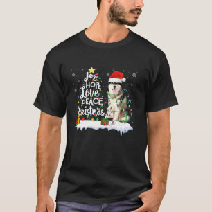 Joy Hope Love Peace Christmas Tree Siberian Husky T-Shirt