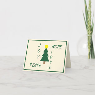 Joy Hope Peace Love Christmas Folded Holiday Card