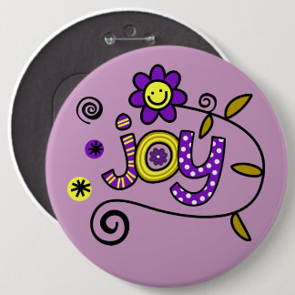 Joy I Doodles I Purple I 6x6 Button