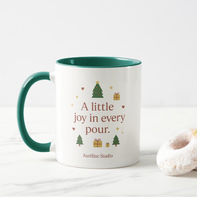 Joy in a Cup | Minimalist Christmas Mug (With Donut)