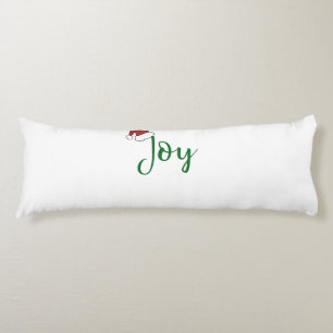 Joy in green with Santa Hat Body Cushion