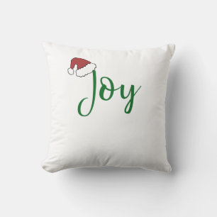 Joy in green with Santa Hat Cushion