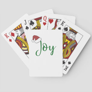 Joy in green with Santa Hat Playing Cards