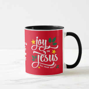 JOY IN JESUS Family Name Christian Christmas Mug