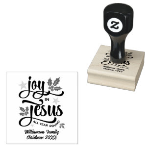 JOY IN JESUS Personalized Christian Christmas   Rubber Stamp