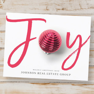 Joy in Script and Ornament   Holiday Greetings