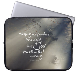 Joy in the Morning Bible Verse Laptop Sleeve